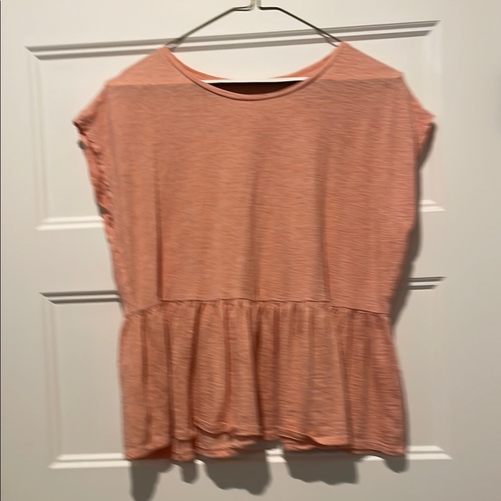 Peach Ruffle Hem Top